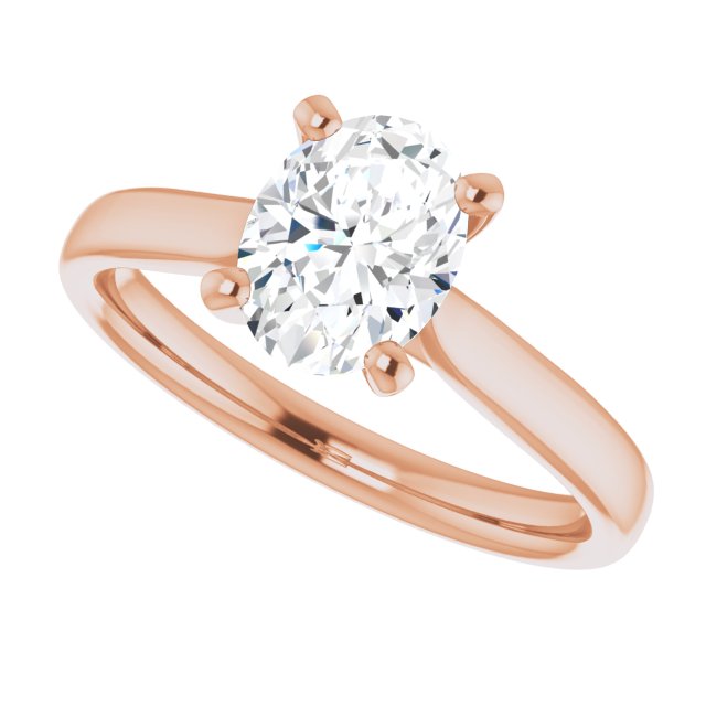 Cubic Zirconia Engagement Ring- The India (Customizable Cathedral-Prong Oval Cut Solitaire)