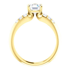 Cubic Zirconia Engagement Ring- The Karyn Nya (Customizable 7-stone Asscher Cut style with Tapered Band & Round Prong-set Accents)