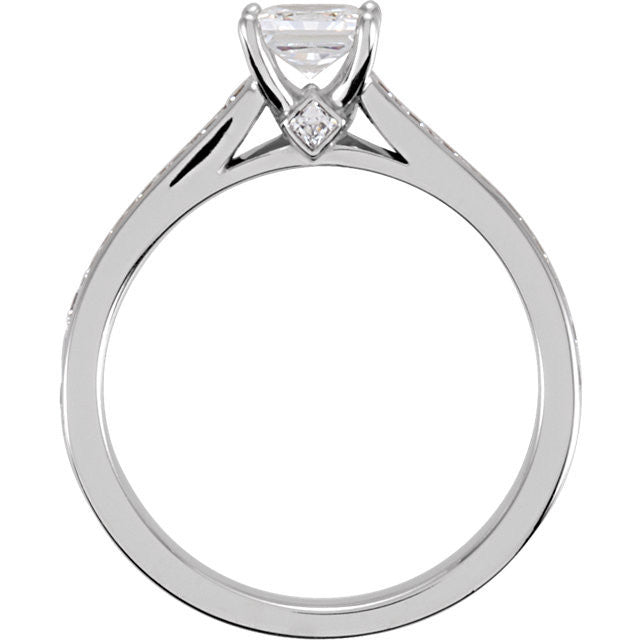 Cubic Zirconia Engagement Ring- The Estella (Princess Cut Peekaboo with Princess Channel)