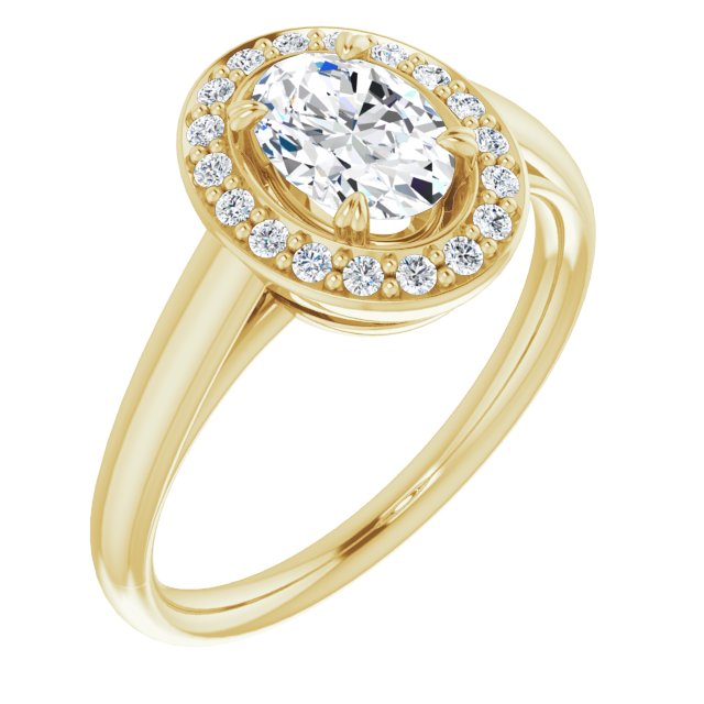 10K Yellow Gold Customizable Oval Cut Design with Loose Halo