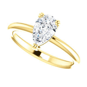 CZ Wedding Set, featuring The Venusia engagement ring (Customizable Pear Cut Solitaire with Thin Band)