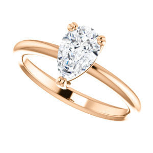 CZ Wedding Set, featuring The Venusia engagement ring (Customizable Pear Cut Solitaire with Thin Band)