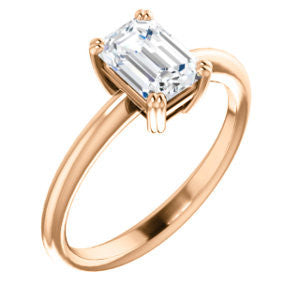 CZ Wedding Set, featuring The Venusia engagement ring (Customizable Emerald Cut Solitaire with Thin Band)