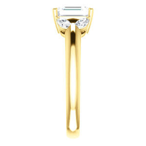 Cubic Zirconia Engagement Ring- The Leeanne (Customizable 5-stone Design with Emerald Cut Center and Marquise Accents)