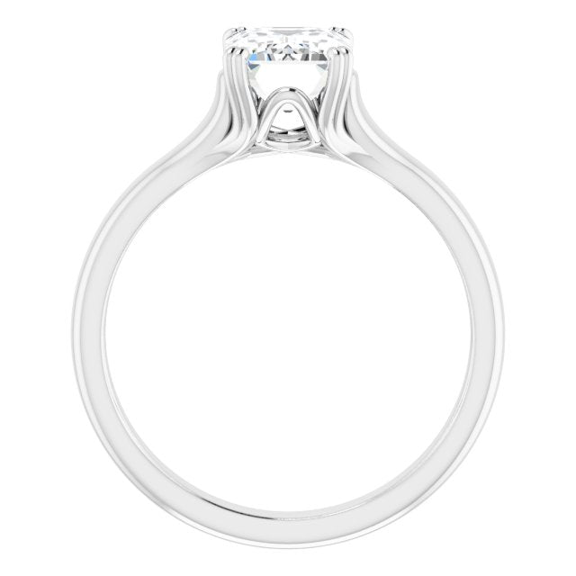 Cubic Zirconia Engagement Ring- The Alissa (Customizable Radiant Cut Solitaire with Under-trellis Design)