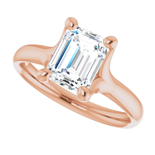 Cubic Zirconia Engagement Ring- The Carrie Anne (Customizable Emerald Cut Fabulous Solitaire)