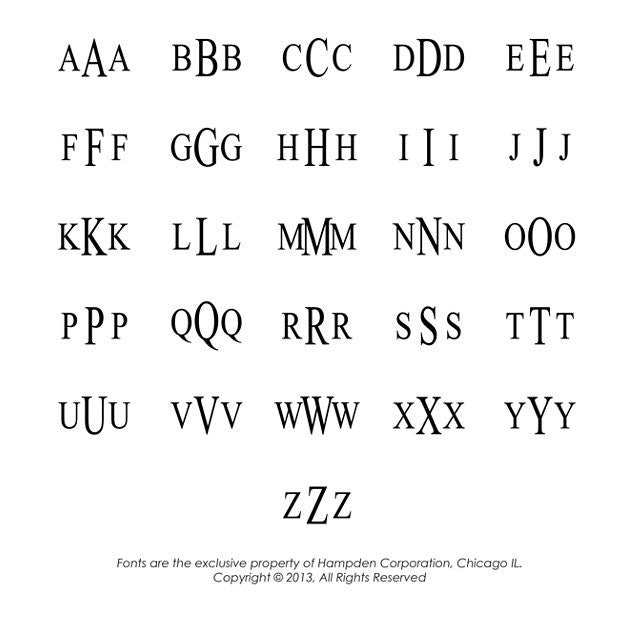 Men’s Cufflinks- Personalizable Initials 3-Letter Serif Monogram (13x18 mm)