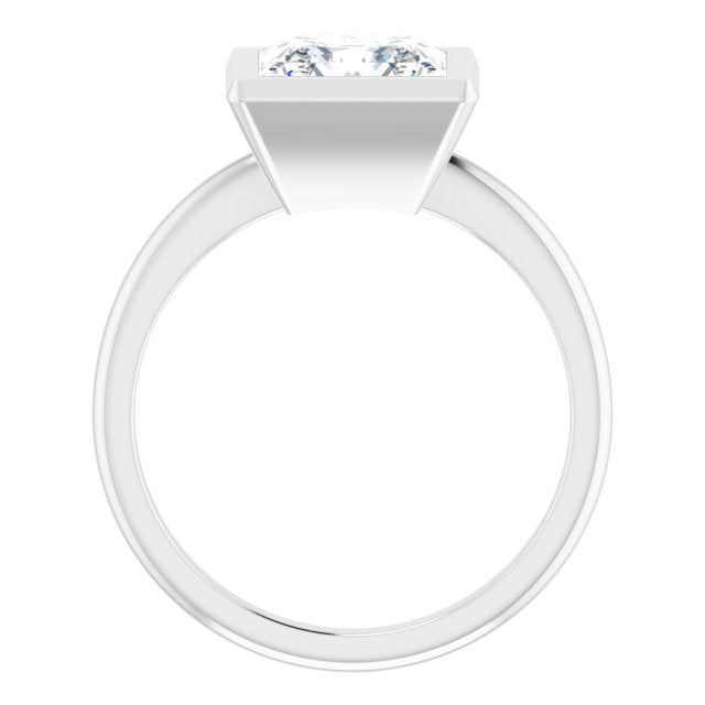 Cubic Zirconia Engagement Ring- The Aeriol (Customizable Bezel-set Princess/Square Cut Solitaire with Thin Band)