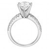 Cubic Zirconia Engagement Ring- The Alice (High-Set Round Cut Six Prongs Solitaire with Pavé Band)
