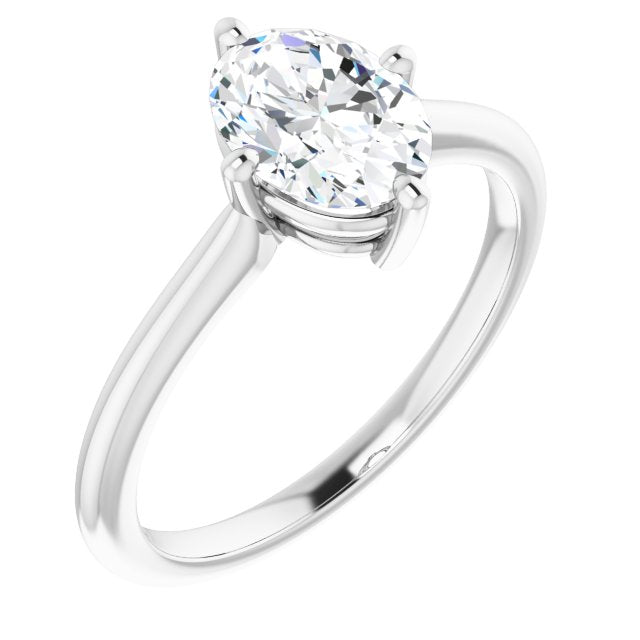 Cubic Zirconia Engagement Ring- The Adora (Customizable Oval Cut Solitaire with Raised Prong Basket)