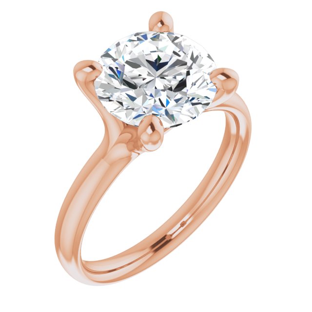 10K Rose Gold Customizable Round Cut Fabulous Solitaire