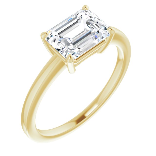 Cubic Zirconia Engagement Ring- The Avril (Customizable Bowl-Prongs Radiant Cut Solitaire with Thin Band)