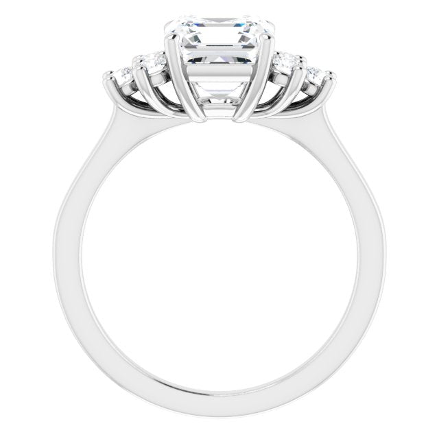 Cubic Zirconia Engagement Ring- The Gwendolyn (Customizable Asscher Cut 7-stone Prong-Set Design)