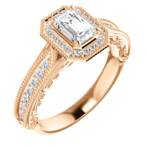 Cubic Zirconia Engagement Ring- The Zöe (Customizable Vintage Radiant Cut Greek Goddess Design)