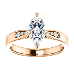 Cubic Zirconia Engagement Ring- The Ximena (Customizable Cathedral-Set Marquise Cut 7-stone Design)