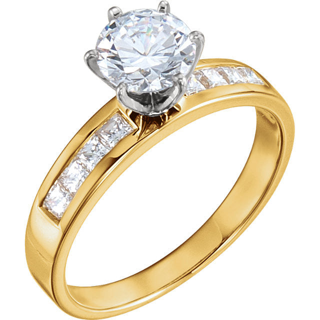 Cubic Zirconia Engagement Ring- The Dianna (Customizable 9-stone Princess Channel)