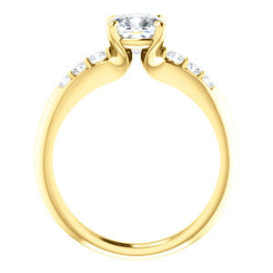 Cubic Zirconia Engagement Ring- The Karyn Nya (Customizable 7-stone Cushion Cut style with Tapered Band & Round Prong-set Accents)