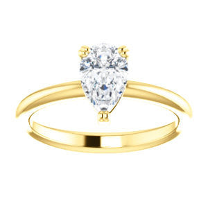 CZ Wedding Set, featuring The Venusia engagement ring (Customizable Pear Cut Solitaire with Thin Band)