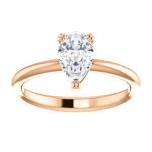 CZ Wedding Set, featuring The Venusia engagement ring (Customizable Pear Cut Solitaire with Thin Band)