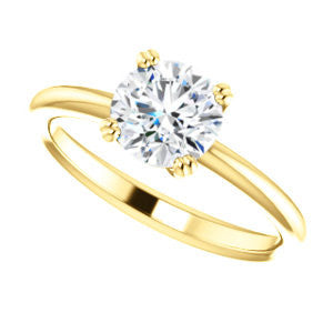 CZ Wedding Set, featuring The Venusia engagement ring (Customizable Round Cut Solitaire with Thin Band)