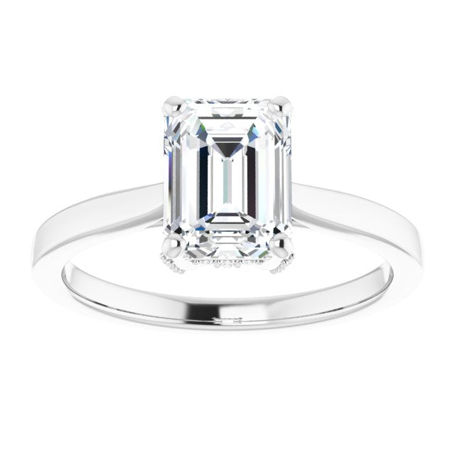 Cubic Zirconia Engagement Ring- The Aimy Jo (Customizable Cathedral-Raised Radiant Cut Style with Prong Accents Enhancement)