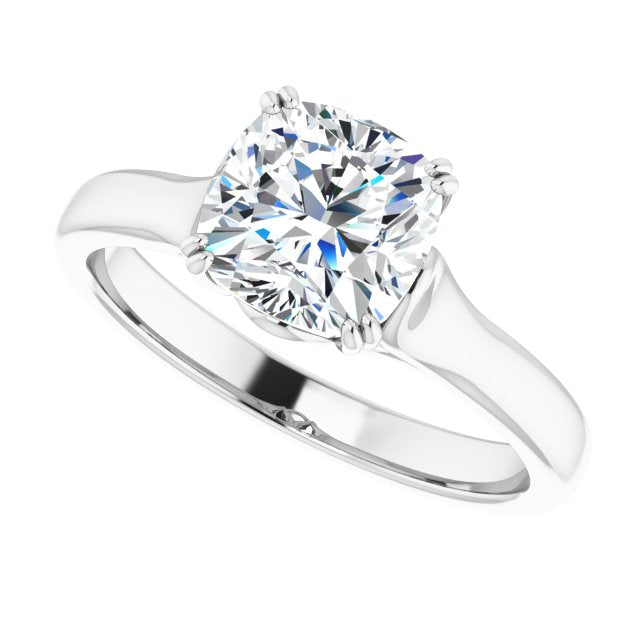 Cubic Zirconia Engagement Ring- The Alissa (Customizable Cushion Cut Solitaire with Under-trellis Design)