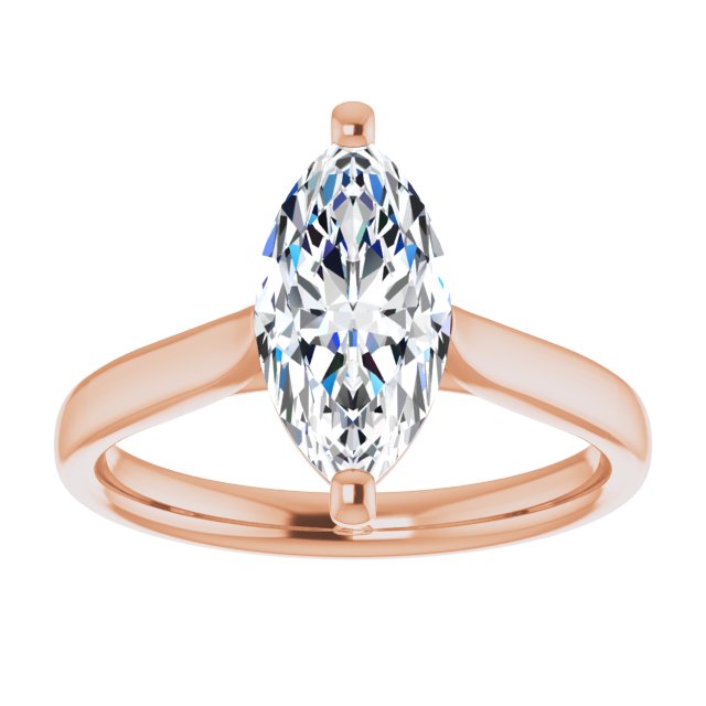 Cubic Zirconia Engagement Ring- The India (Customizable Cathedral-Prong Marquise Cut Solitaire)
