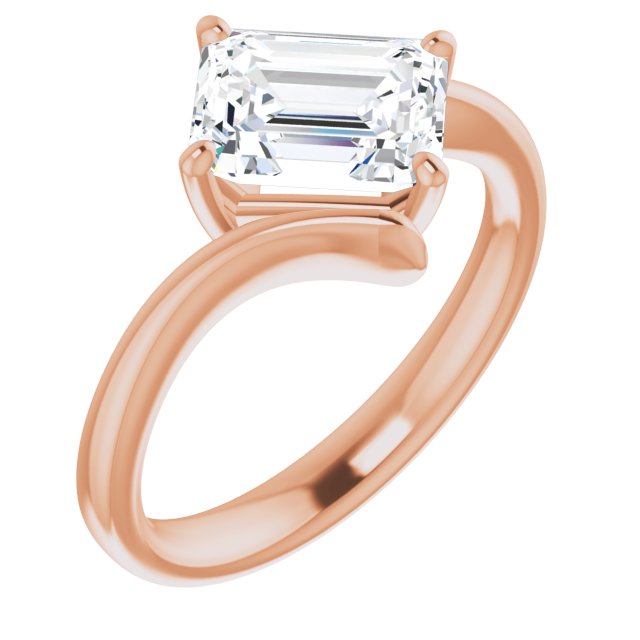 Cubic Zirconia Engagement Ring- The Alva (Customizable Radiant Cut Solitaire with Thin, Bypass-style Band)