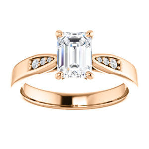 Cubic Zirconia Engagement Ring- The Ximena (Customizable Cathedral-Set Radiant Cut 7-stone Design)