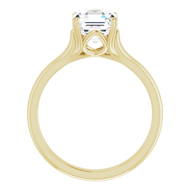 Cubic Zirconia Engagement Ring- The Alissa (Customizable Asscher Cut Solitaire with Under-trellis Design)