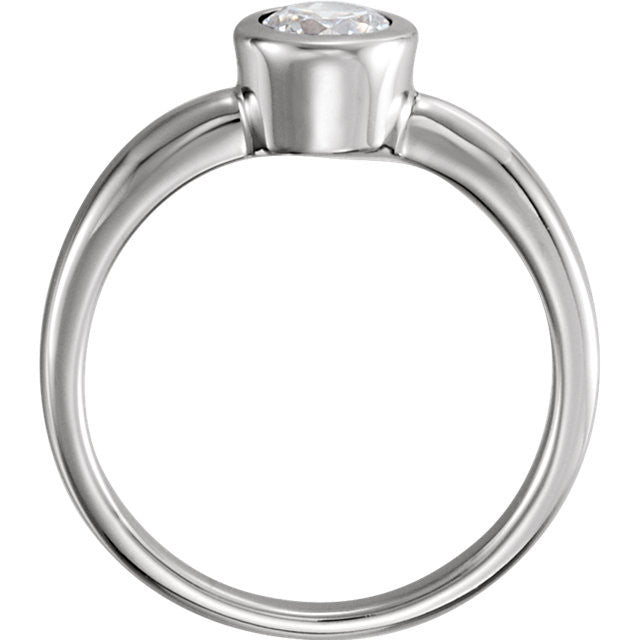 Cubic Zirconia Engagement Ring- The Sheena (Simple 0.25-1.0 CT Round Bezel-Set Solitaire)