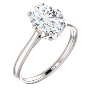 Cubic Zirconia Engagement Ring- The Julia (Customizable Thin-Band Oval Cut Solitaire)