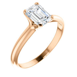 Cubic Zirconia Engagement Ring- The Kathleen (Customizable Emerald Cut Solitaire)
