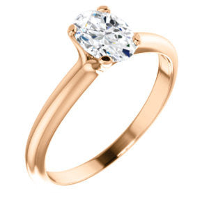Cubic Zirconia Engagement Ring- The Kathleen (Customizable Oval Cut Solitaire)