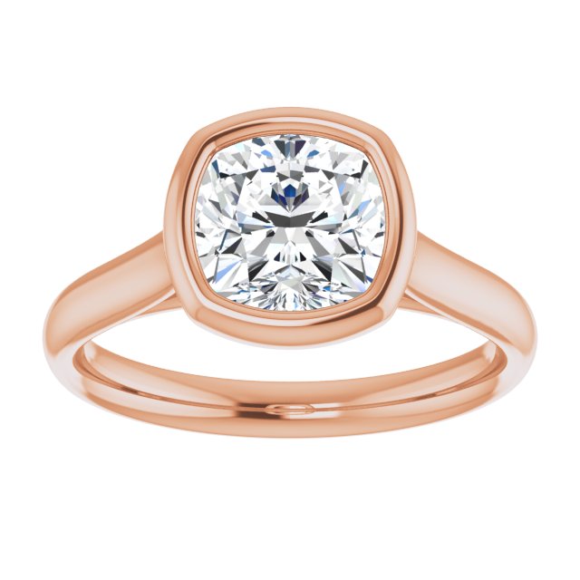 Cubic Zirconia Engagement Ring- The Gemma (Customizable Cathedral-Bezel Cushion Cut Solitaire)