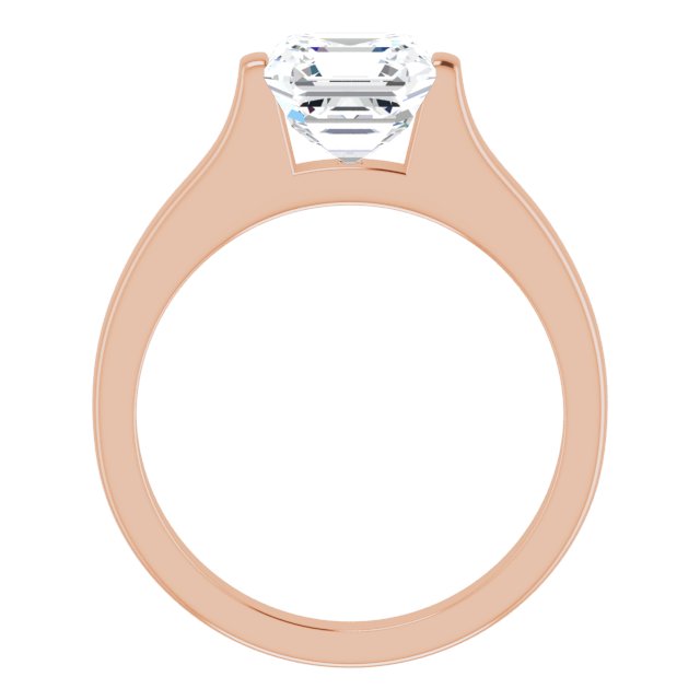 Cubic Zirconia Engagement Ring- The Jiàn (Customizable Bar-set Asscher Cut Solitaire)