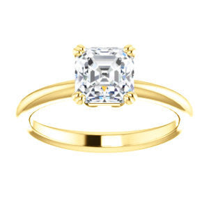 CZ Wedding Set, featuring The Venusia engagement ring (Customizable Asscher Cut Solitaire with Thin Band)