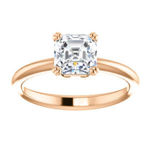 CZ Wedding Set, featuring The Venusia engagement ring (Customizable Asscher Cut Solitaire with Thin Band)