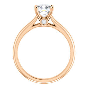 CZ Wedding Set, featuring The Tawanda engagement ring (Customizable Cushion Cut Cathedral Setting with Peekaboo Accents)