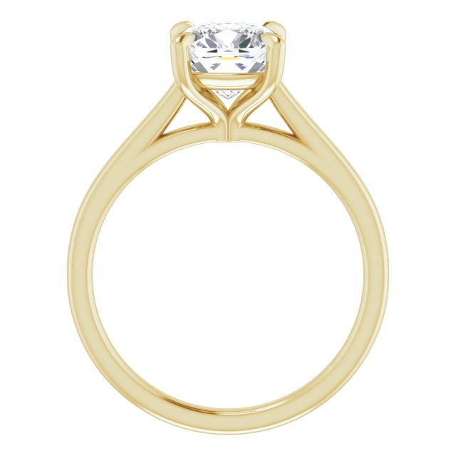 Cubic Zirconia Engagement Ring- The Nala (Customizable Classic Cathedral Cushion Cut Solitaire)