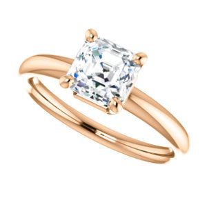 Cubic Zirconia Engagement Ring- The Angelina (Customizable Asscher Cut Elevated Solitaire)