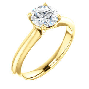 Cubic Zirconia Engagement Ring- The Ursula (Customizable Round Cut High-Set Solitaire)