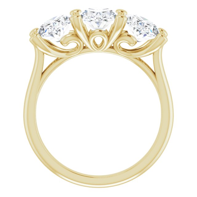 Cubic Zirconia Engagement Ring- The Jisha (Customizable Triple Oval Cut Design with Thin Band)
