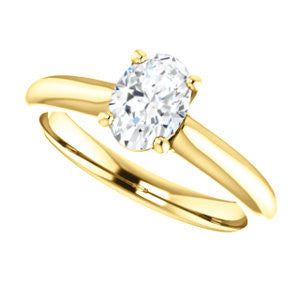 Cubic Zirconia Engagement Ring- The Ursula (Customizable Oval Cut High-Set Solitaire)