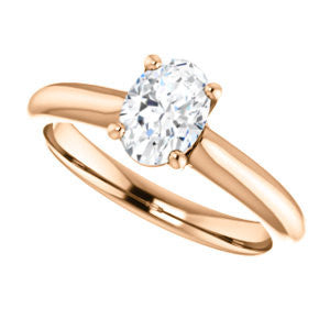 Cubic Zirconia Engagement Ring- The Ursula (Customizable Oval Cut High-Set Solitaire)