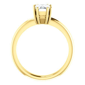 Cubic Zirconia Engagement Ring- The Reese (Customizable Radiant Cut Solitaire with Grooved Band)