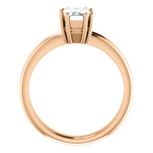 Cubic Zirconia Engagement Ring- The Reese (Customizable Radiant Cut Solitaire with Grooved Band)
