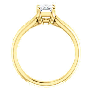 Cubic Zirconia Engagement Ring- The Jan (Customizable Emerald Cut Thick-Split Band Solitaire)
