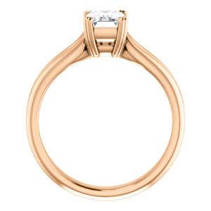 Cubic Zirconia Engagement Ring- The Jan (Customizable Radiant Cut Thick-Split Band Solitaire)