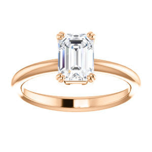 CZ Wedding Set, featuring The Venusia engagement ring (Customizable Emerald Cut Solitaire with Thin Band)